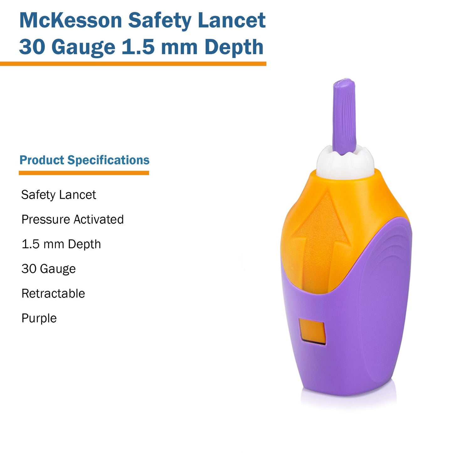McKesson Pressure Activated Safety Lancets, Purple