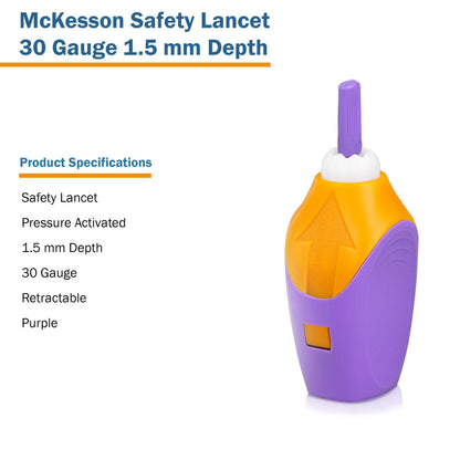 McKesson Pressure Activated Safety Lancets, Purple