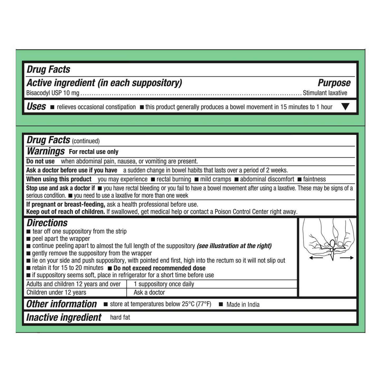 Health*Star Bisacodyl Laxative Suppository
