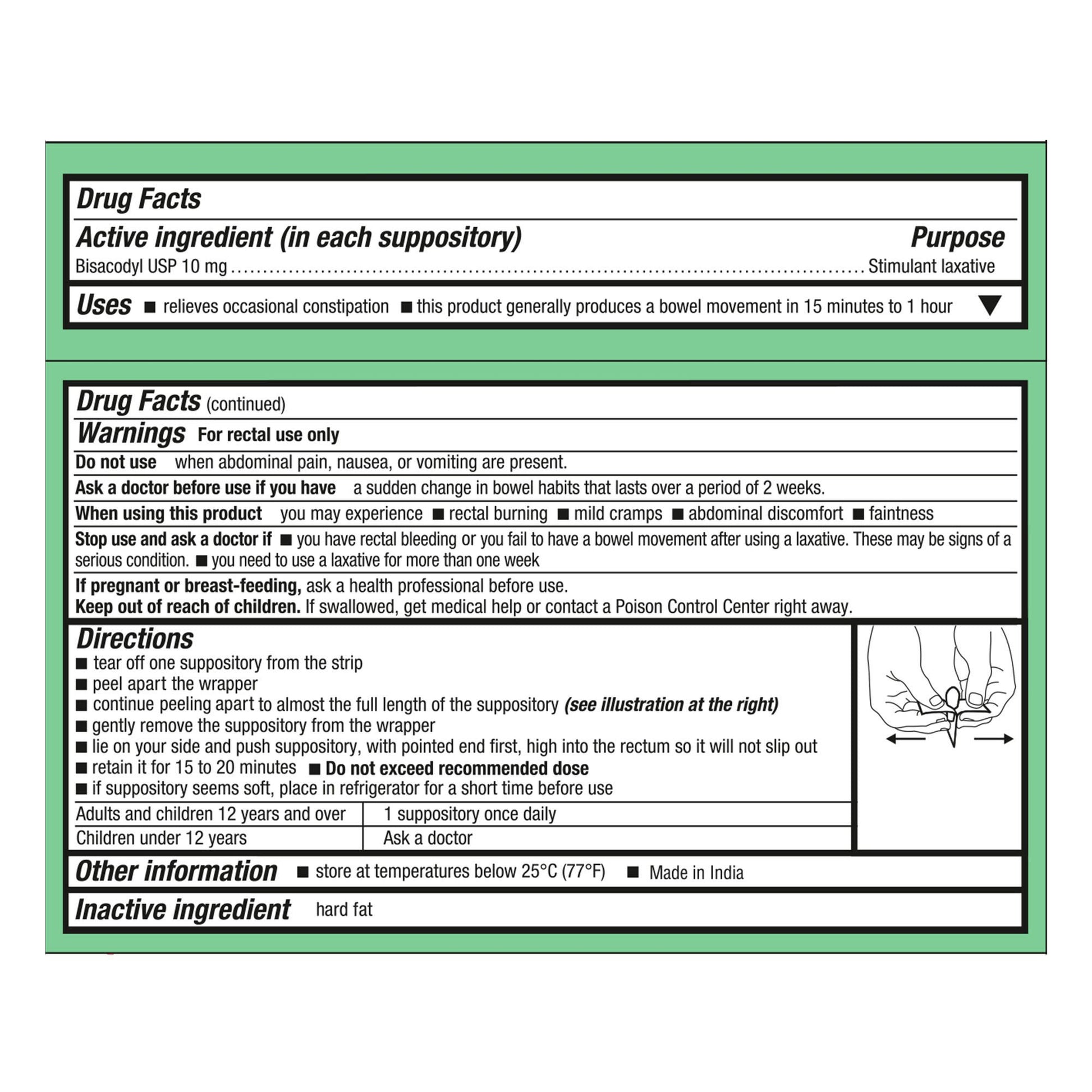 Health*Star Bisacodyl Laxative Suppository