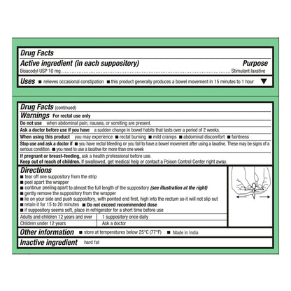 Health*Star Bisacodyl Laxative Suppository