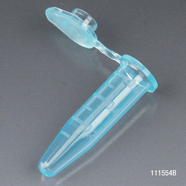 Microcentrifuge Tubes, PP Attached Snap Cap, Graduated Blue — 0.5/1.5/2.0 mL, 500/Stand | Globe Scientific
