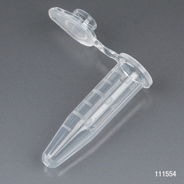 Microcentrifuge Tubes, Attached Snap Cap, PP — 0.5 & 1.5 mL, Graduated, RNase/DNase-Free, 500/Pack | Globe Scientific