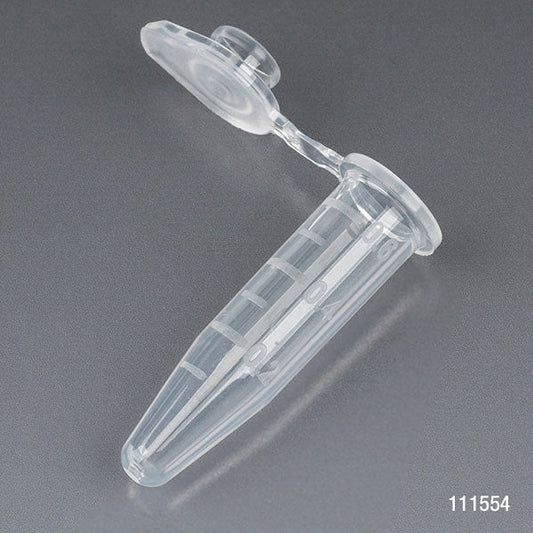 Microcentrifuge Tubes, Attached Snap Cap, PP — 0.5 & 1.5 mL, Graduated, RNase/DNase-Free, 500/Pack | Globe Scientific