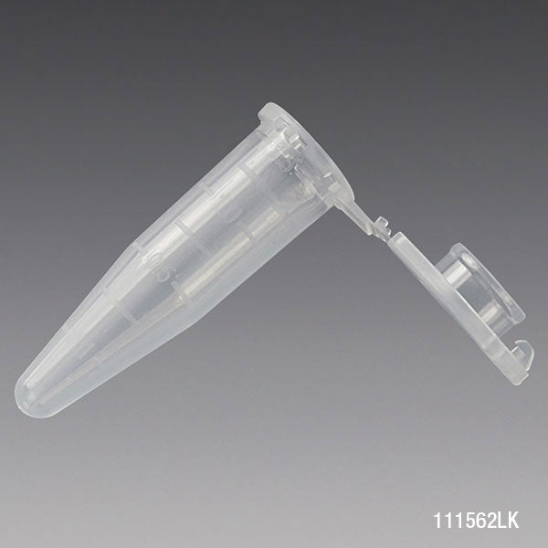 Microcentrifuge Tubes, PP, Attached Locking Snap Cap, Graduated — 0.5–2.0 mL, 500/Pack | Globe Scientific