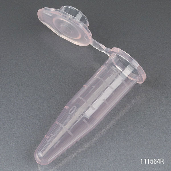 Microcentrifuge Tubes, PP, Attached Snap Cap, Graduated Red — 0.5–2.0 mL, 500/Stand | Globe Scientific