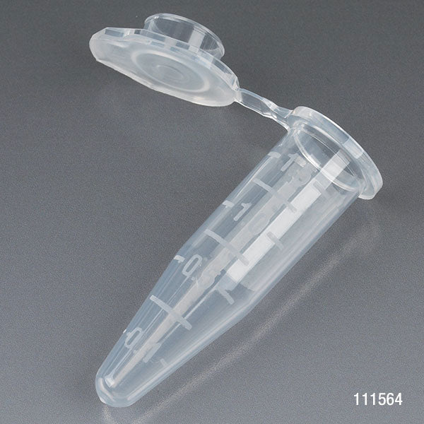 Microcentrifuge Tubes, Attached Snap Cap, PP — 0.5 & 1.5 mL, Graduated, RNase/DNase-Free, 500/Pack | Globe Scientific