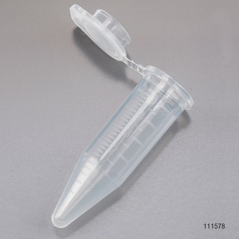 5.0 mL Centrifuge Tubes, Attached Snap Cap, PP — Graduated, Sterile, 200/Unit | Globe Scientific