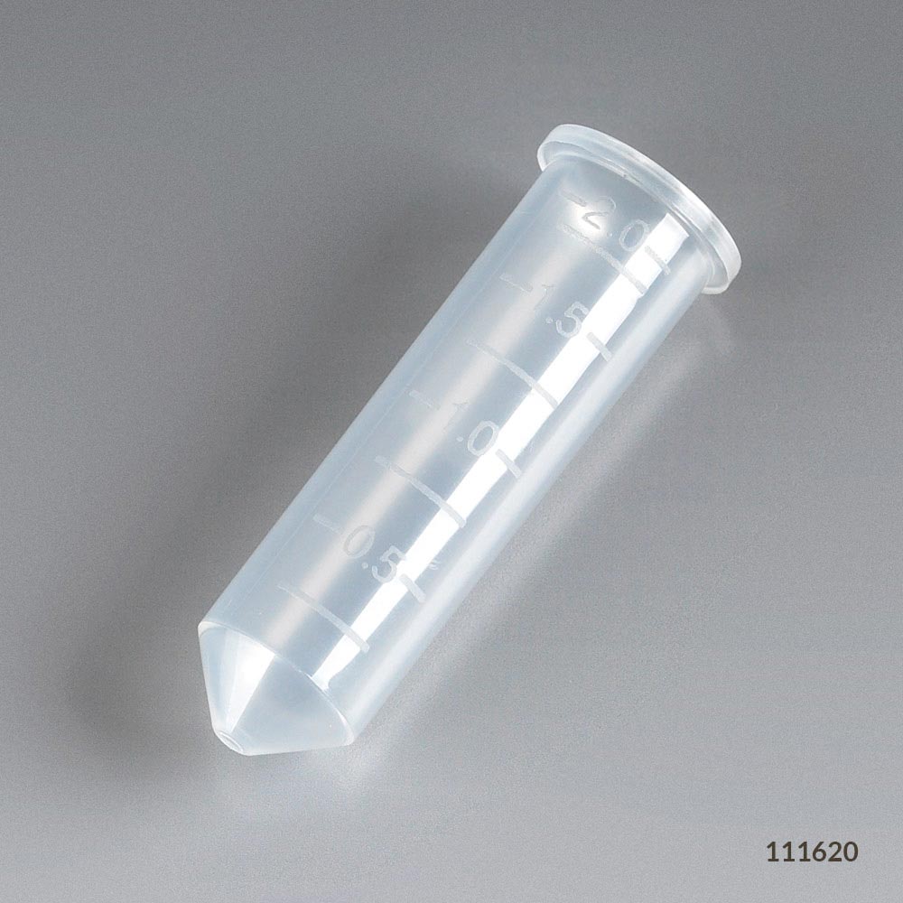 2 mL Microcentrifuge Tubes, No Cap, PP — Graduated, Natural, 1000/Pack | Globe Scientific