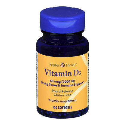 Foster & Thrive™ Vitamin D-3 50 mcg (2000 IU) Rapid Release Softgels