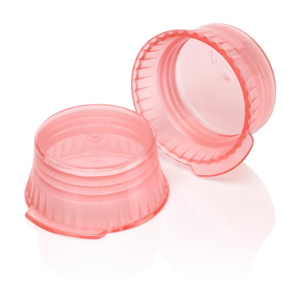 Cap, Snap, 16mm, PE, for 16mm Glass and Evacuated Tubes, Red