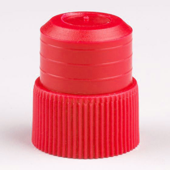 Plug Caps, Red Polyethylene, Push-In — 12 mm & 16 mm Sizes, 1000/Bag | Globe Scientific