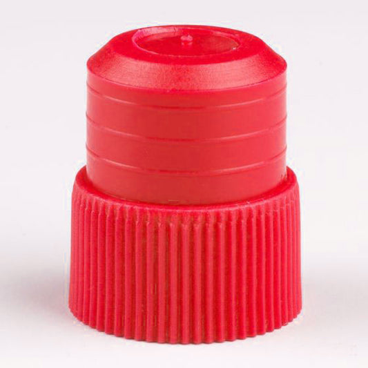 Plug Caps, Red Polyethylene, Push-In — 12 mm & 16 mm Sizes, 1000/Bag | Globe Scientific