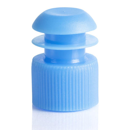 Flange Plug Caps for Test Tubes, Polyethylene, Blue — 12/13/16 mm, 1000/Case | Globe Scientific