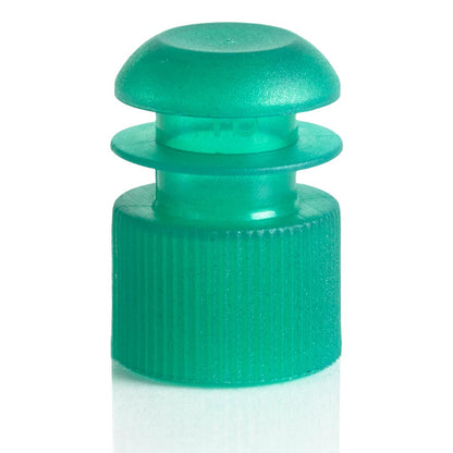 Flange Plug Caps, Polyethylene, Green — 12/13/16 mm, 1000/Case | Globe Scientific