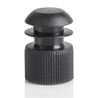 Flange Plug Caps, Black PE — 12, 13 & 16 mm Test Tube Closures, 1000/Case | Globe Scientific