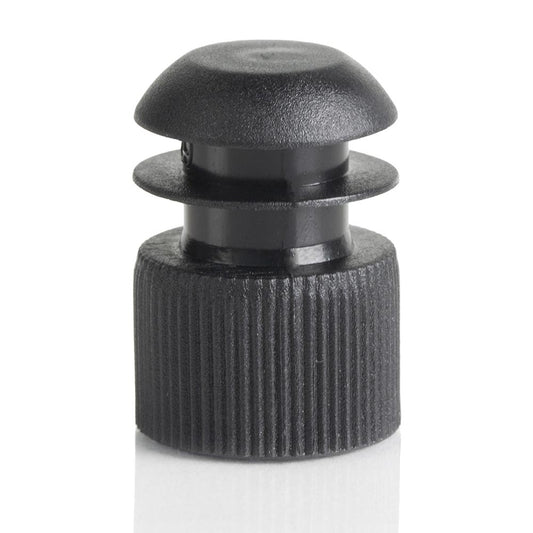 Flange Plug Caps, Black PE — 12, 13 & 16 mm Test Tube Closures, 1000/Case | Globe Scientific