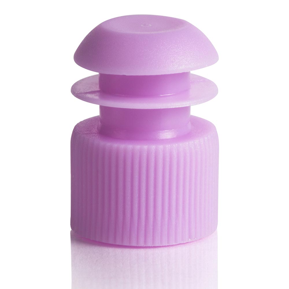 Flange Plug Caps, Lavender Polyethylene — 12/13/16 mm, 1000/Case | Globe Scientific