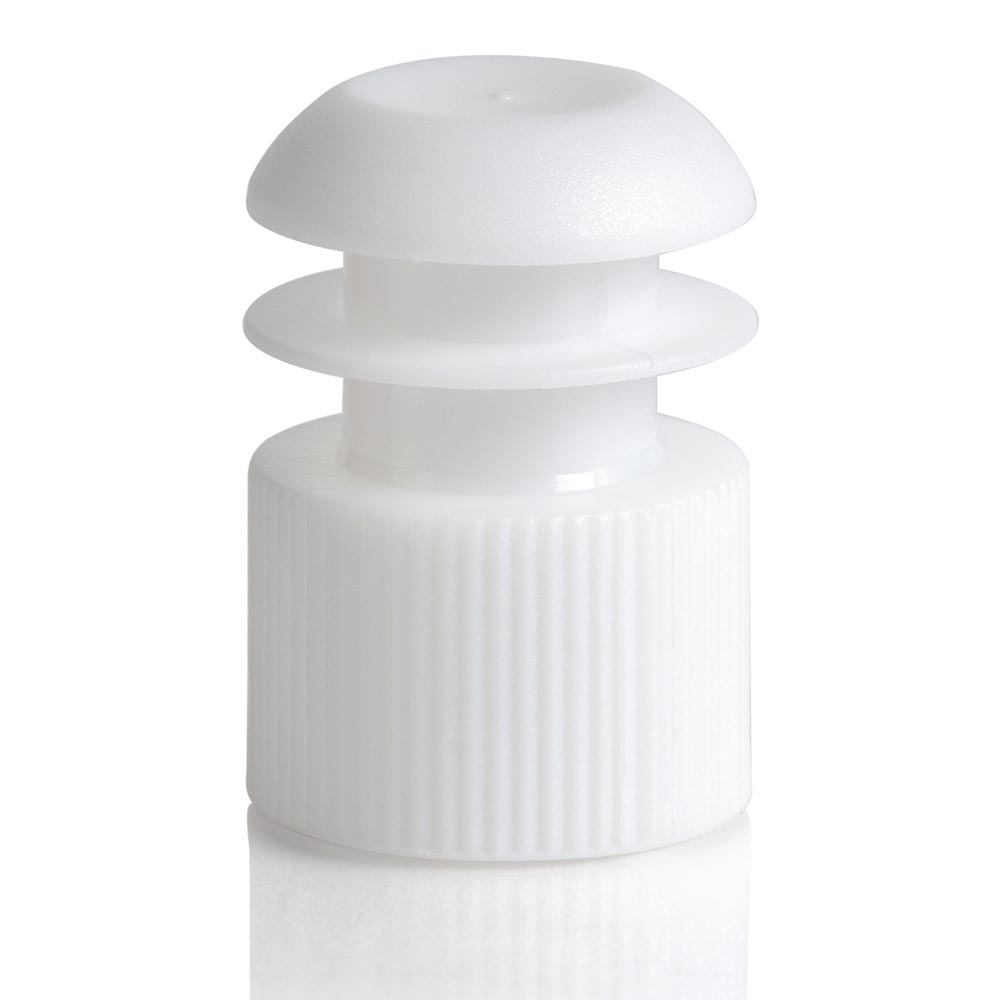 Flange Plug Caps, White Polyethylene — 12/13/16 mm Test Tube Closures, 1000/Case | Globe Scientific