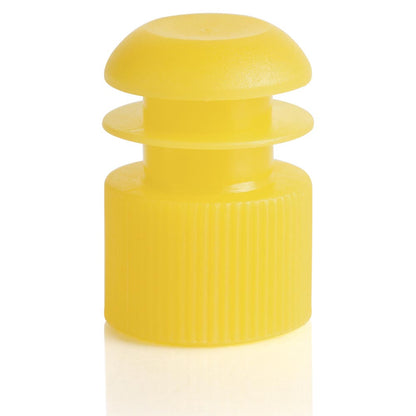 Flange Plug Caps, Polyethylene — 12/13/16 mm, Yellow, 1000/Pack | Globe Scientific