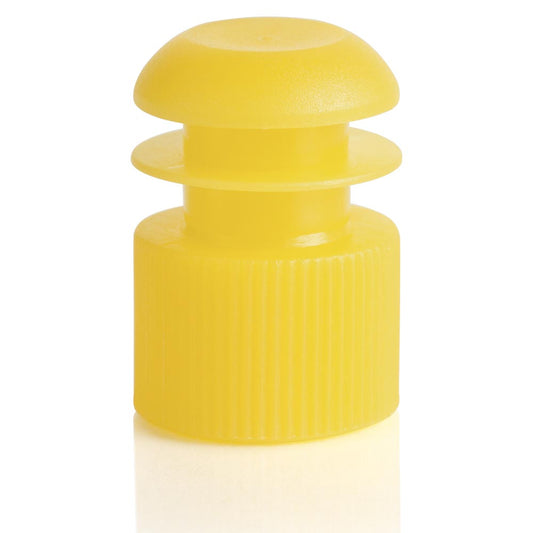 Flange Plug Caps, Polyethylene — 12/13/16 mm, Yellow, 1000/Pack | Globe Scientific