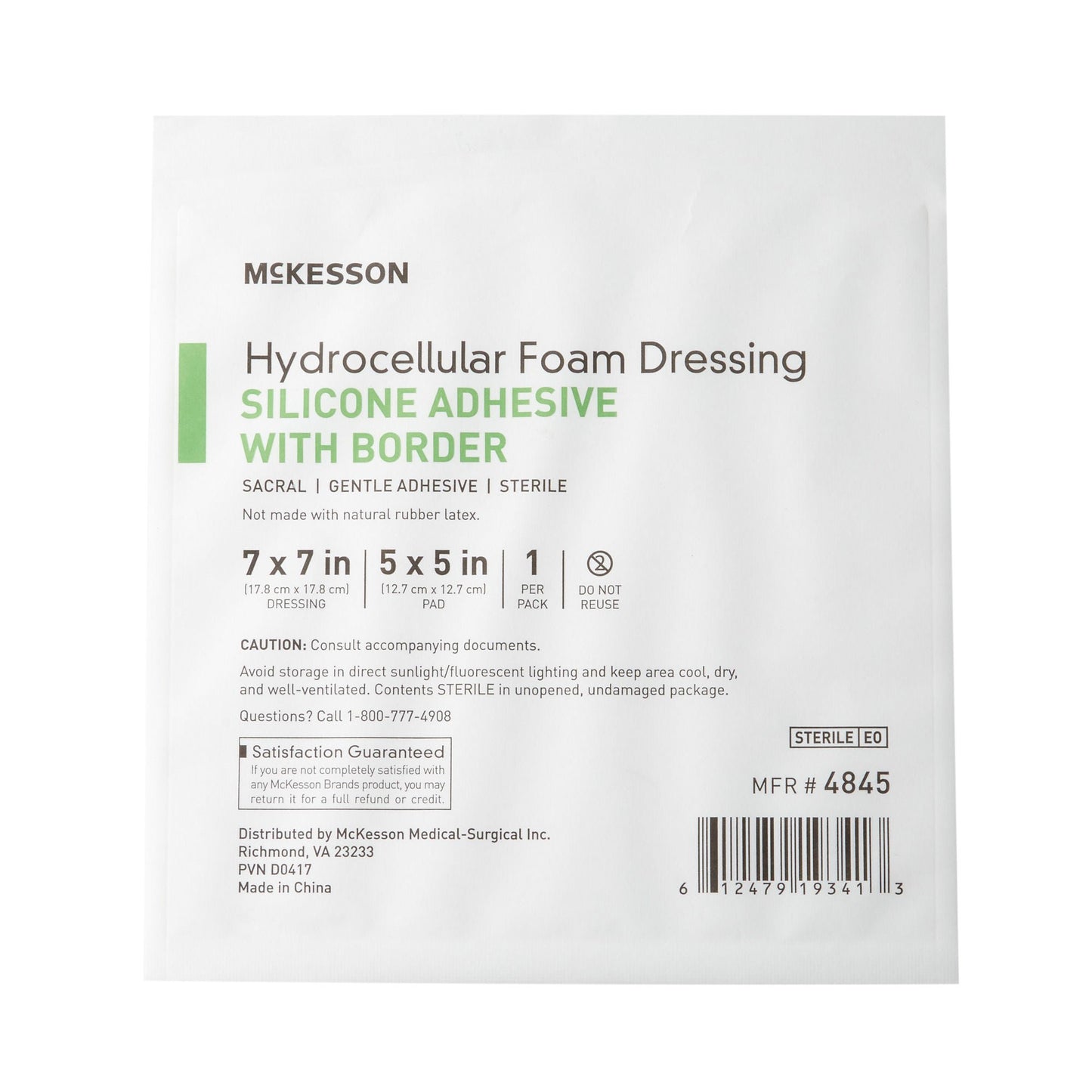 McKesson Silicone Adhesive with Border Silicone Foam Dressing, Sacral
