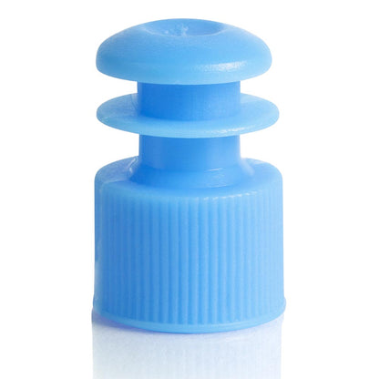 Flange Plug Caps for Test Tubes, Polyethylene, Blue — 12/13/16 mm, 1000/Case | Globe Scientific