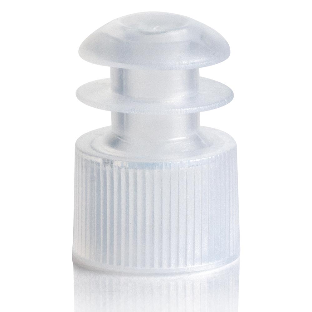 Flange Plug Caps, Clear Polyethylene — 12, 13 & 16 mm Test Tube Closures, 1000/Case | Globe Scientific