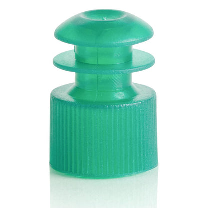 Flange Plug Caps, Polyethylene, Green — 12/13/16 mm, 1000/Case | Globe Scientific