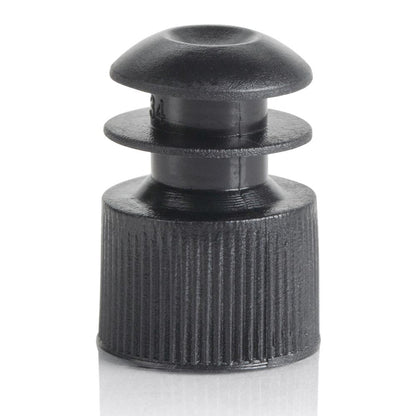 Flange Plug Caps, Black PE — 12, 13 & 16 mm Test Tube Closures, 1000/Case | Globe Scientific