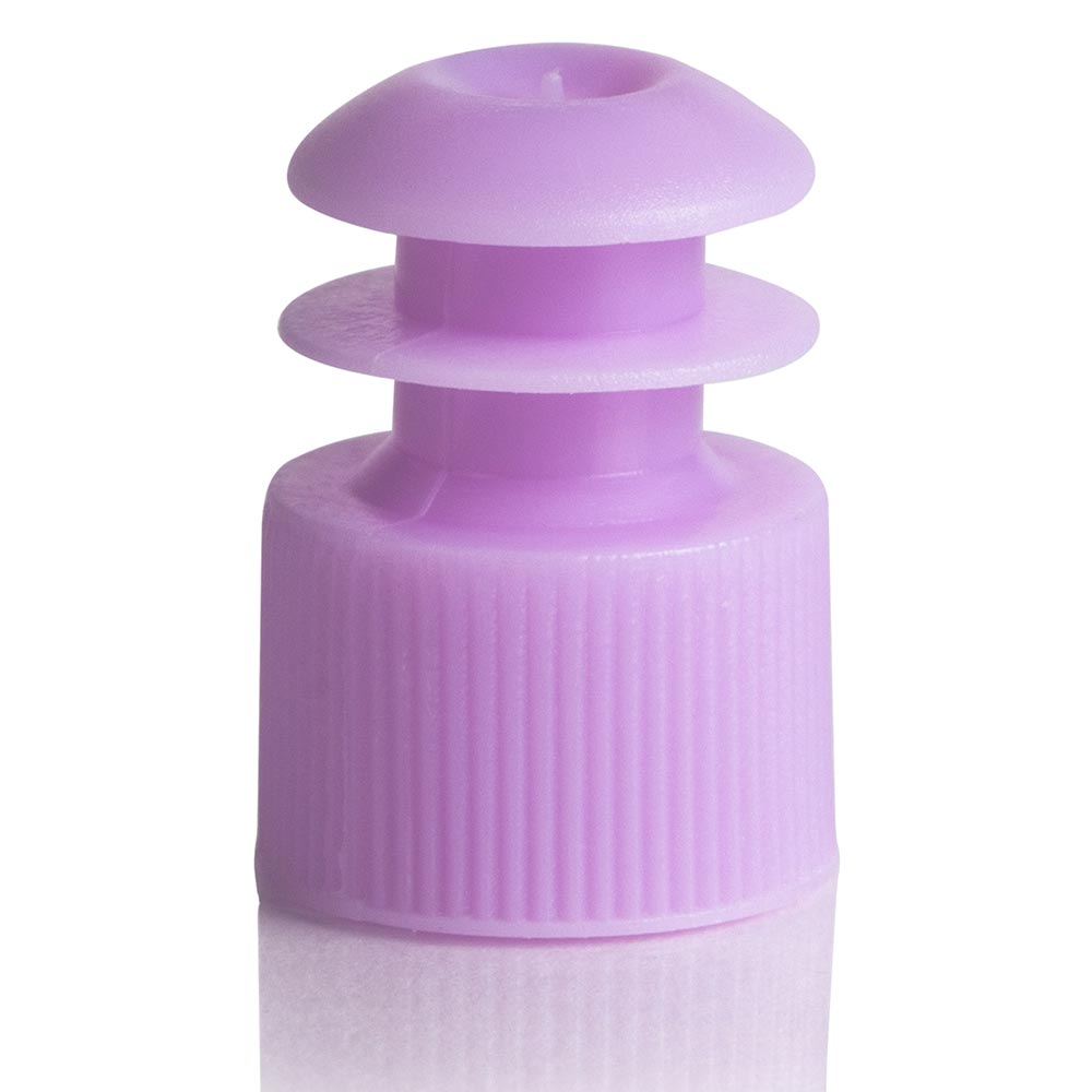Flange Plug Caps, Lavender Polyethylene — 12/13/16 mm, 1000/Case | Globe Scientific