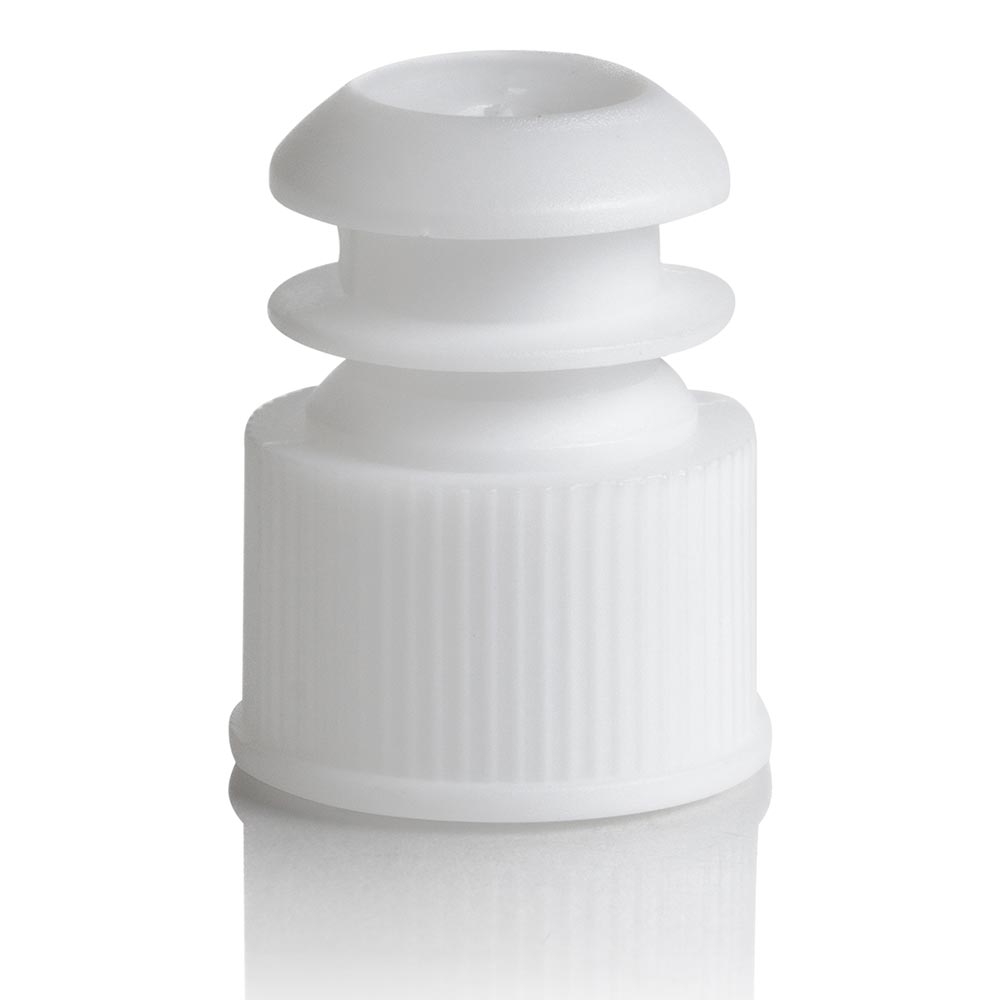 Flange Plug Caps, White Polyethylene — 12/13/16 mm Test Tube Closures, 1000/Case | Globe Scientific