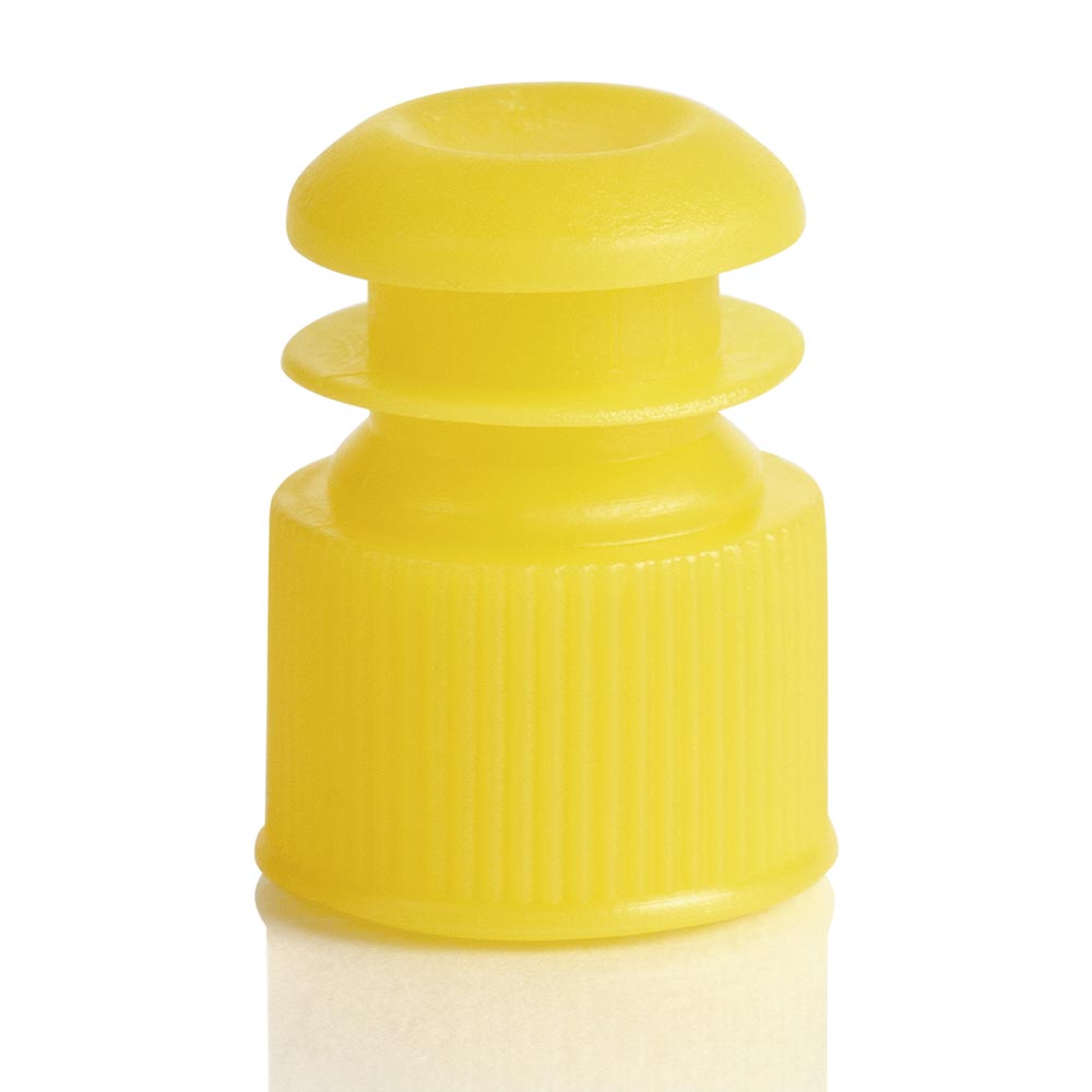 Flange Plug Caps, Polyethylene — 12/13/16 mm, Yellow, 1000/Pack | Globe Scientific