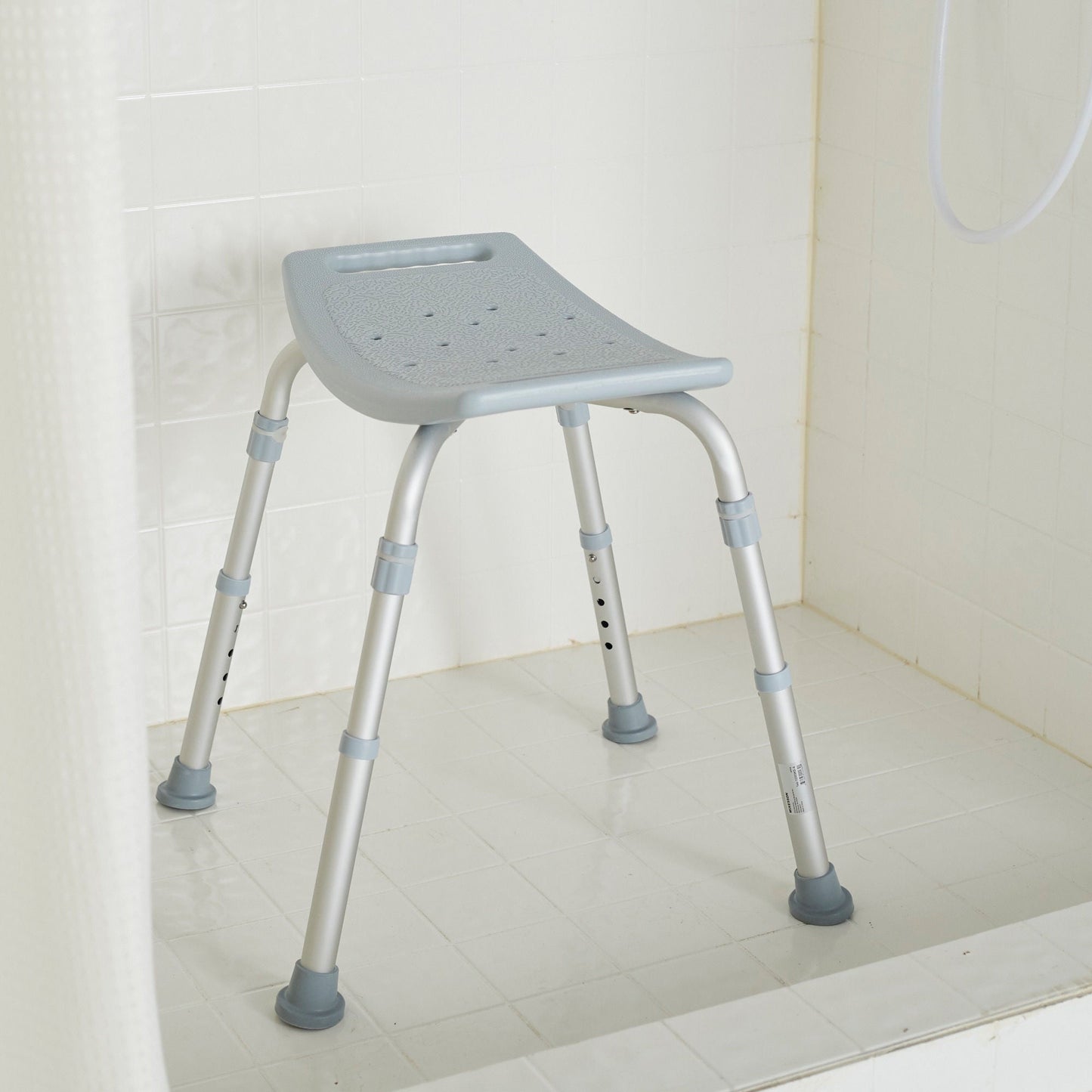 McKesson Aluminum Bath Bench Without Backrest, 15.5 – 19.5 Inch, Gray