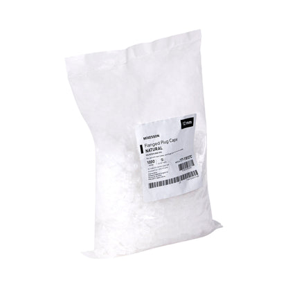 McKesson Flanged Plug Cap, Colorless, Polyethylene, for 12 mm Tubes