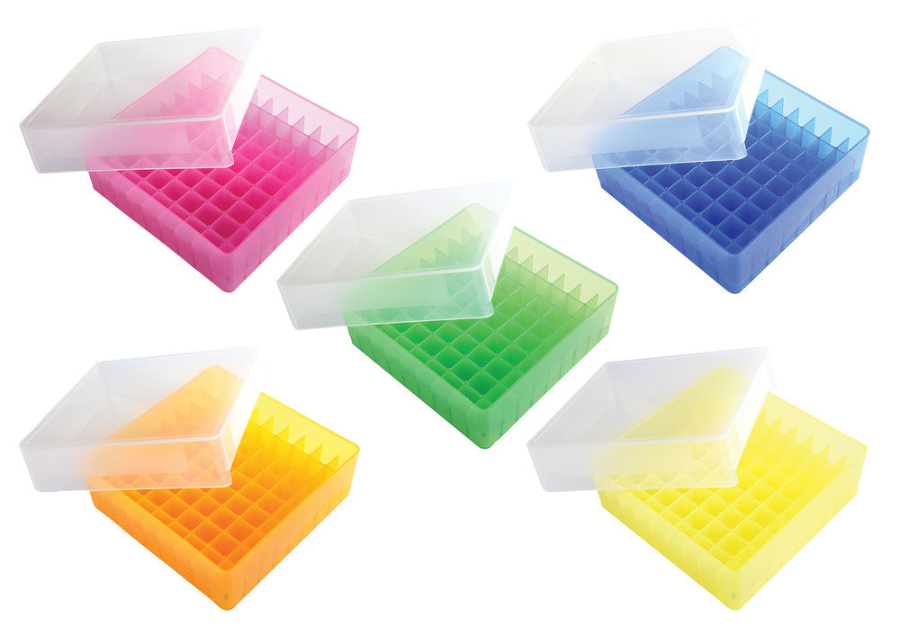 Heathrow Scientific 81-Well Microtube Storage Box, Pack of 5 — Assorted, 120040