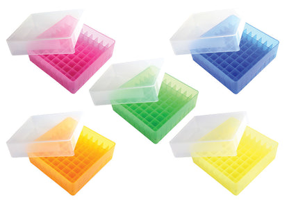 Heathrow Scientific 81-Well Microtube Storage Box, Pack of 5 — Assorted, 120040
