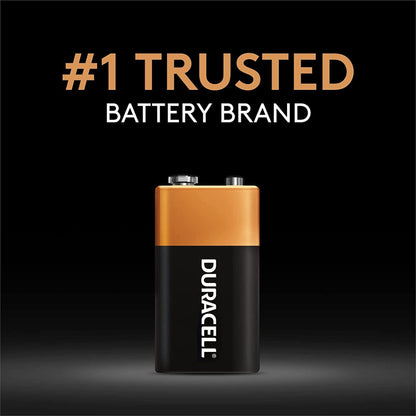 Duracell Coppertop Alkaline Battery 9V Cell 9 Volt Disposable 1 Pack