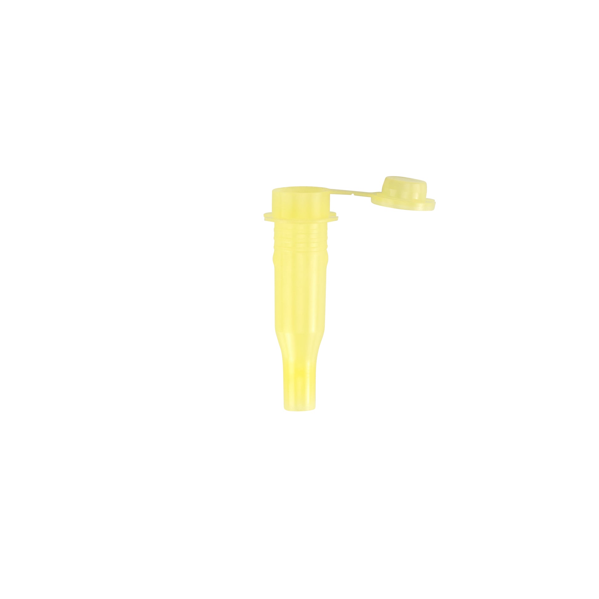 Caplugs® Evergreen 127-1758-Y20 — 1.0 mL Tapered Flat Bottom Roche Sample Cups with Tethered Caps, Non-Sterile, HD