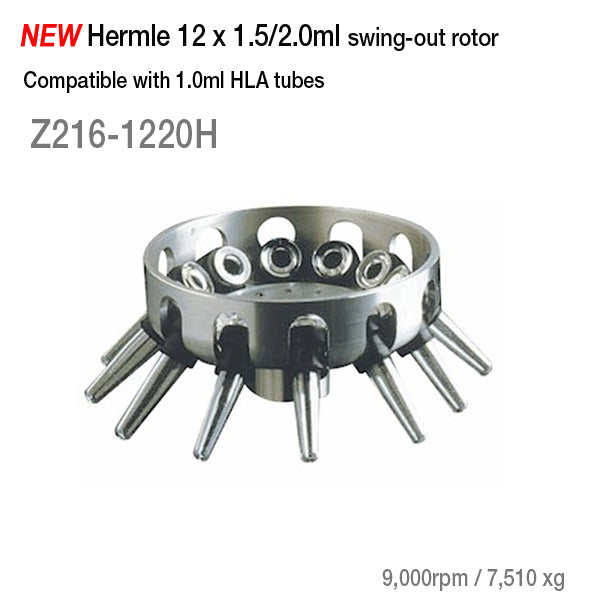 Hermle 12 × HLA/1.5/2.0 mL Swing-Out Rotor Z216-1220H
