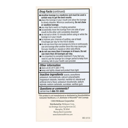 Foster & Thrive™ Mini Nicotine Polacrilex Lozenges 4 mg (Nicotine) Cherry Ice