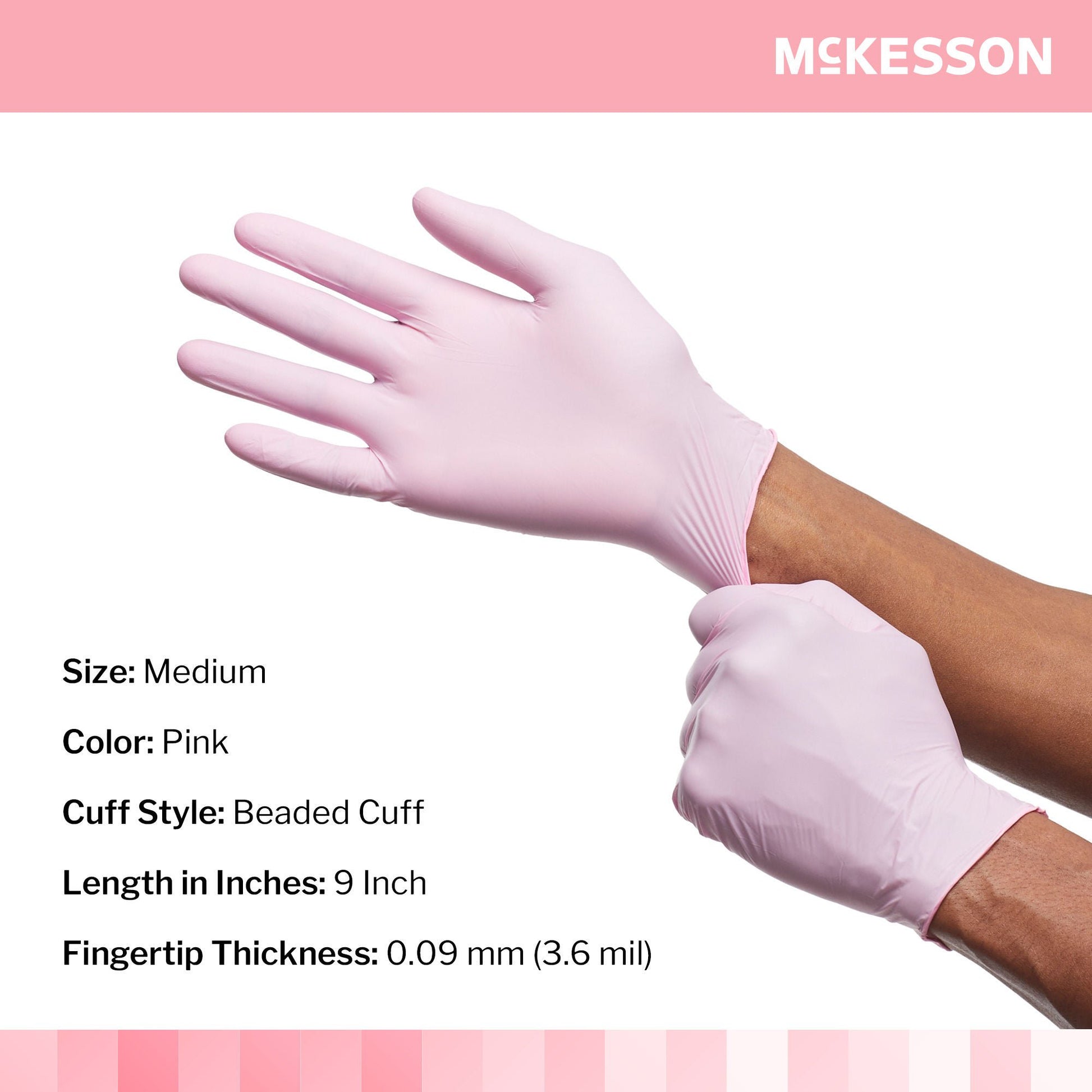McKesson Pink Nitrile® Nitrile Exam Gloves, Pink - view 2