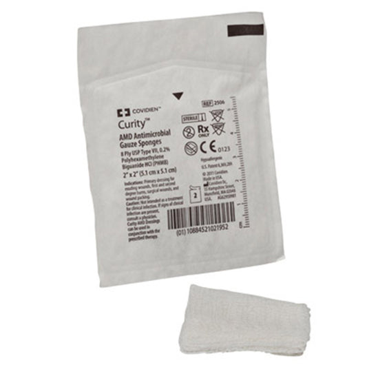 Curity™ AMD™ Sterile Antimicrobial Gauze Sponge, 8-Ply
