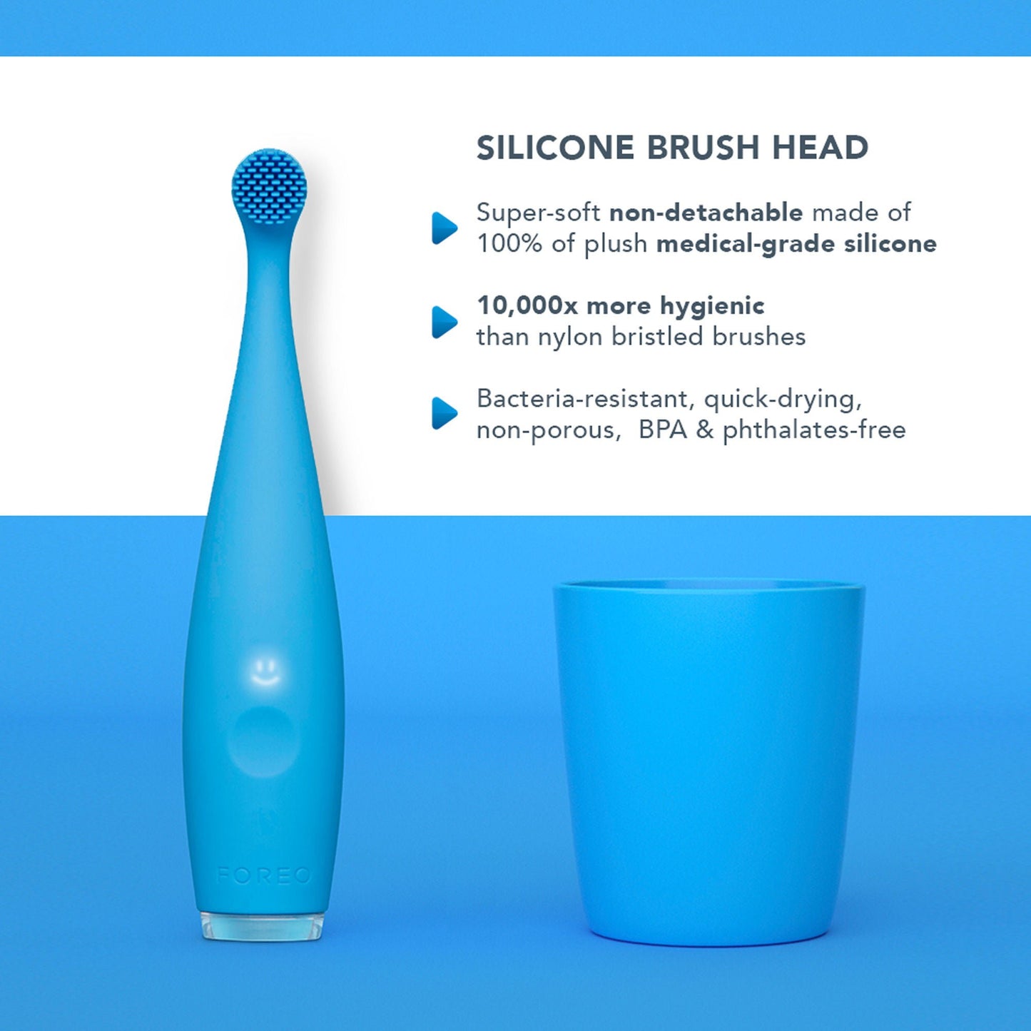 ISSA™ baby Soft Silicone Sonic Toothbrush, Bubble Blue Dino