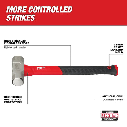 Milwaukee 2.5lb Fiberglass Engineer Hammer 48-22-9312 | Forged Steel
