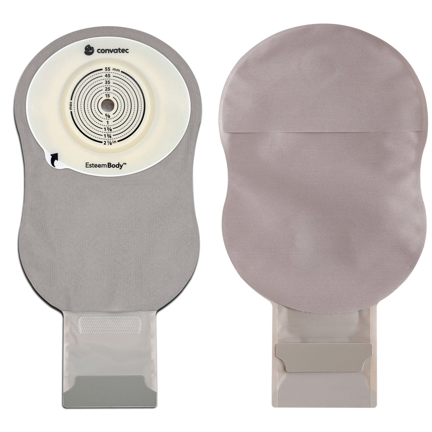 Esteem Body Ostomy Pouch One-Piece System Length Deep Convex, Trim To Fit 10 to 25 mm Stoma Drainable