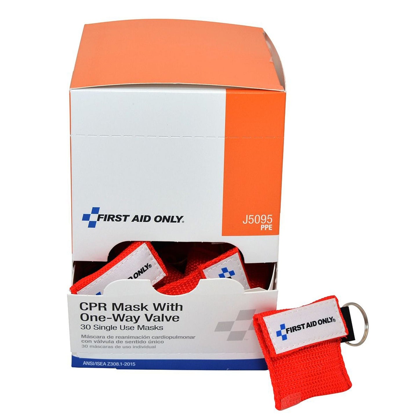 First Aid Only CPR Face Shield With Key Chain Mouth to Mask Single Use
