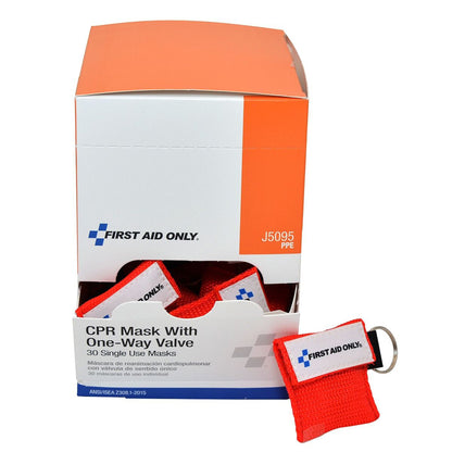 First Aid Only CPR Face Shield With Key Chain Mouth to Mask Single Use