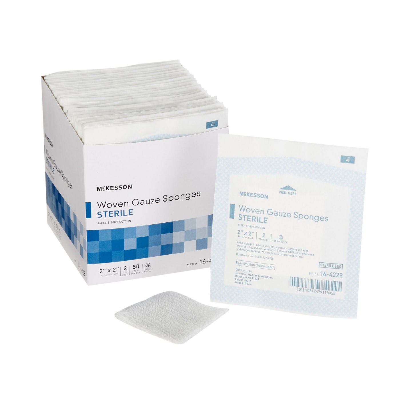 McKesson Sterile Gauze Sponge, Eight Ply
