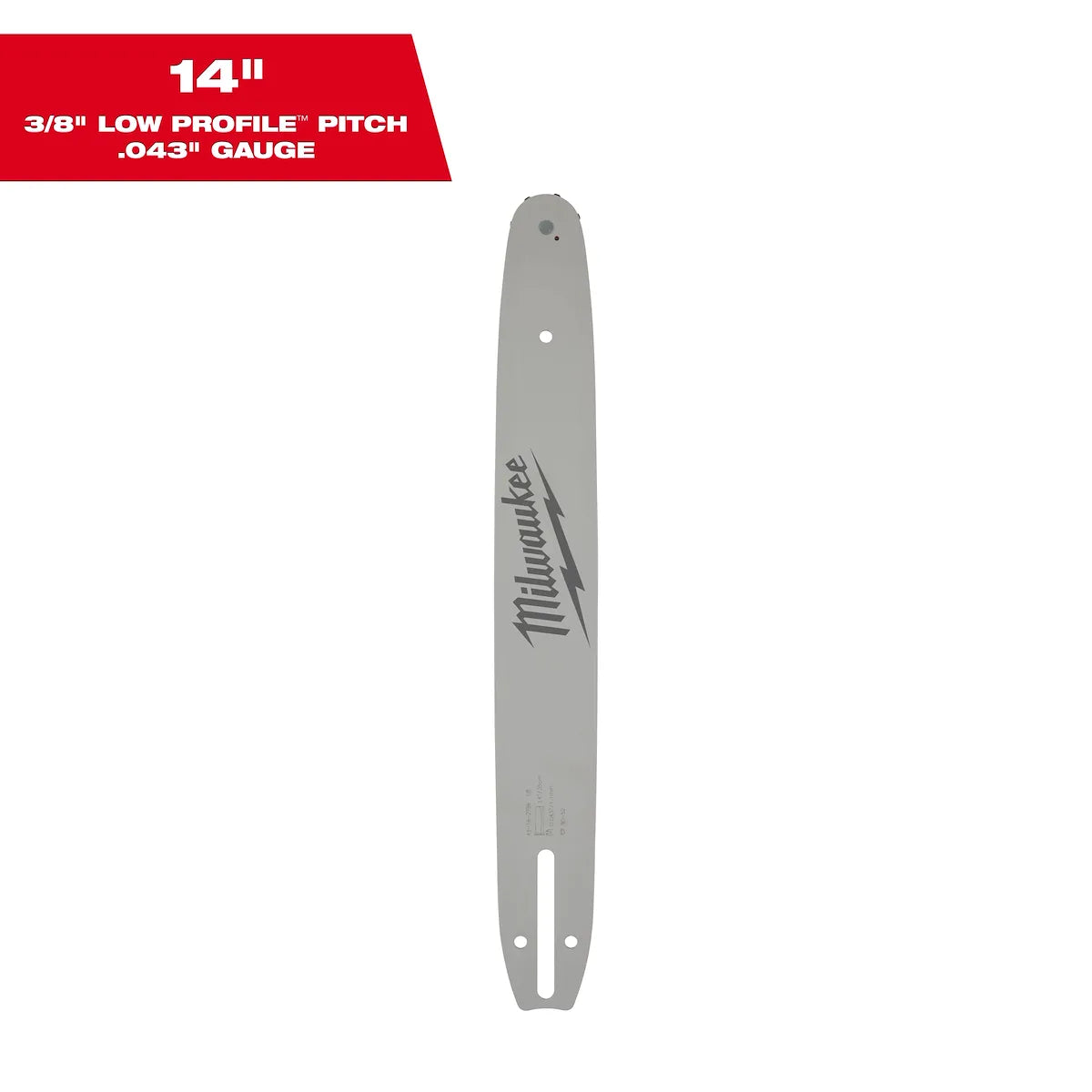 Milwaukee 14" 3/8" LOW PROFILE Pitch, .043" Gauge Guide Bar 49-16-2756 | Steel